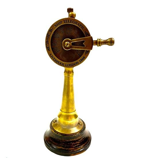 Морской ручной латунный телеграф для морского корабля Звуковой телеграф с часами для дома, офисного декора