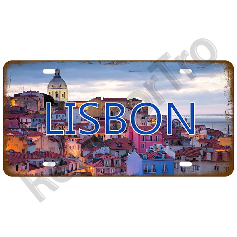 Vintage Tin Sign For Bar Pub Man Cave Club Wall Decoration California TinPlates Plate Plaque Madrid Paris Decor City Metal Sign