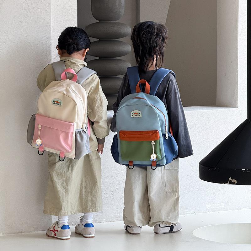 Color Matching Children'S Backpack Cute Kindergarten School Bag Boys And Girls Leisure Lightweight Travel Backpack