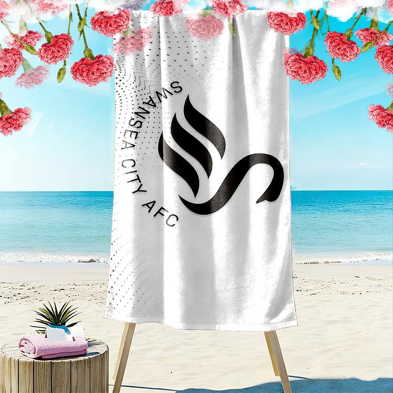 Пляжное полотенце Swansea City AFC, Большое, Мягкое, Быстросохнущее, для Пляжа, Кемпинга, Плавания