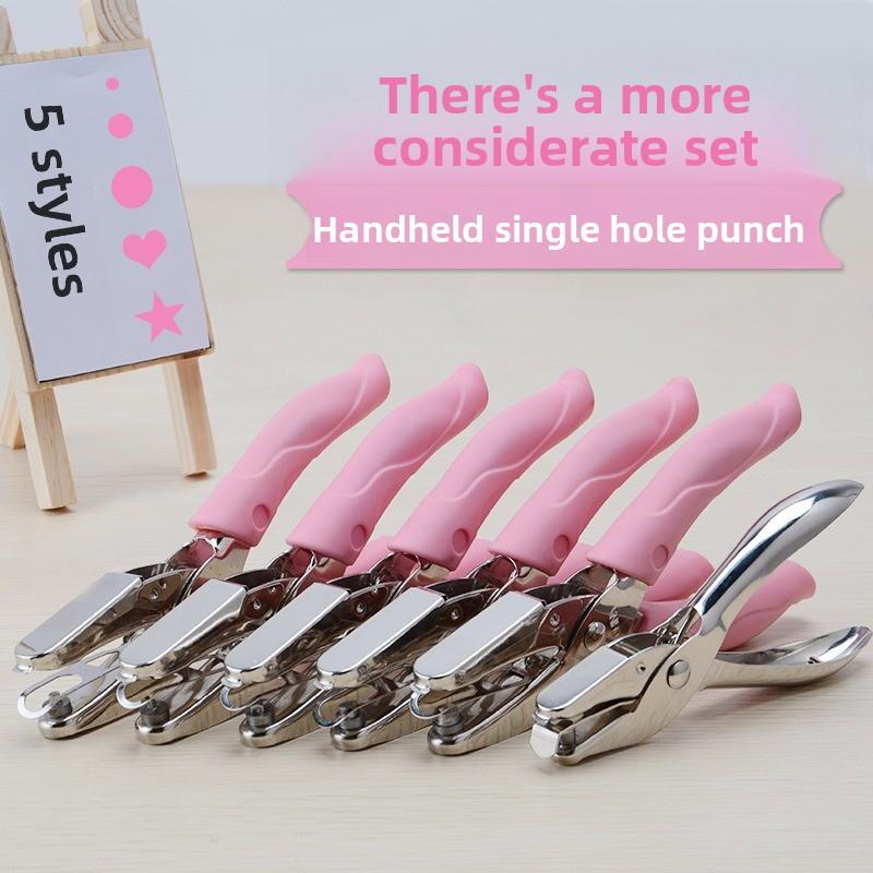 Manual Hole Puncher Ticket Document Marking 5 Types of Hole Patterns Hand-held Courier Packaging Bag Hole Puncher