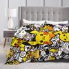Pikachu Flannel Blanket Winter  Soft Durable Throw Blanket for Students Couch Chair Fashion Bedspread Sofa Bed Cover