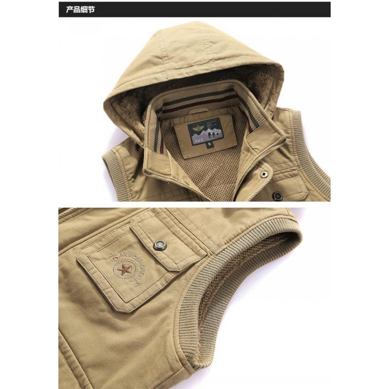 Толстый мужской жилет, новый плюшевый теплый и свободный жилет большого размера с капюшоном, мужской жилет