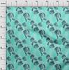 oneOone Cotton Poplin Aqua Blue Fabric Tropical Leaf Fabric For Sewing Printed Craft Fabric By The Yard 42 Inch