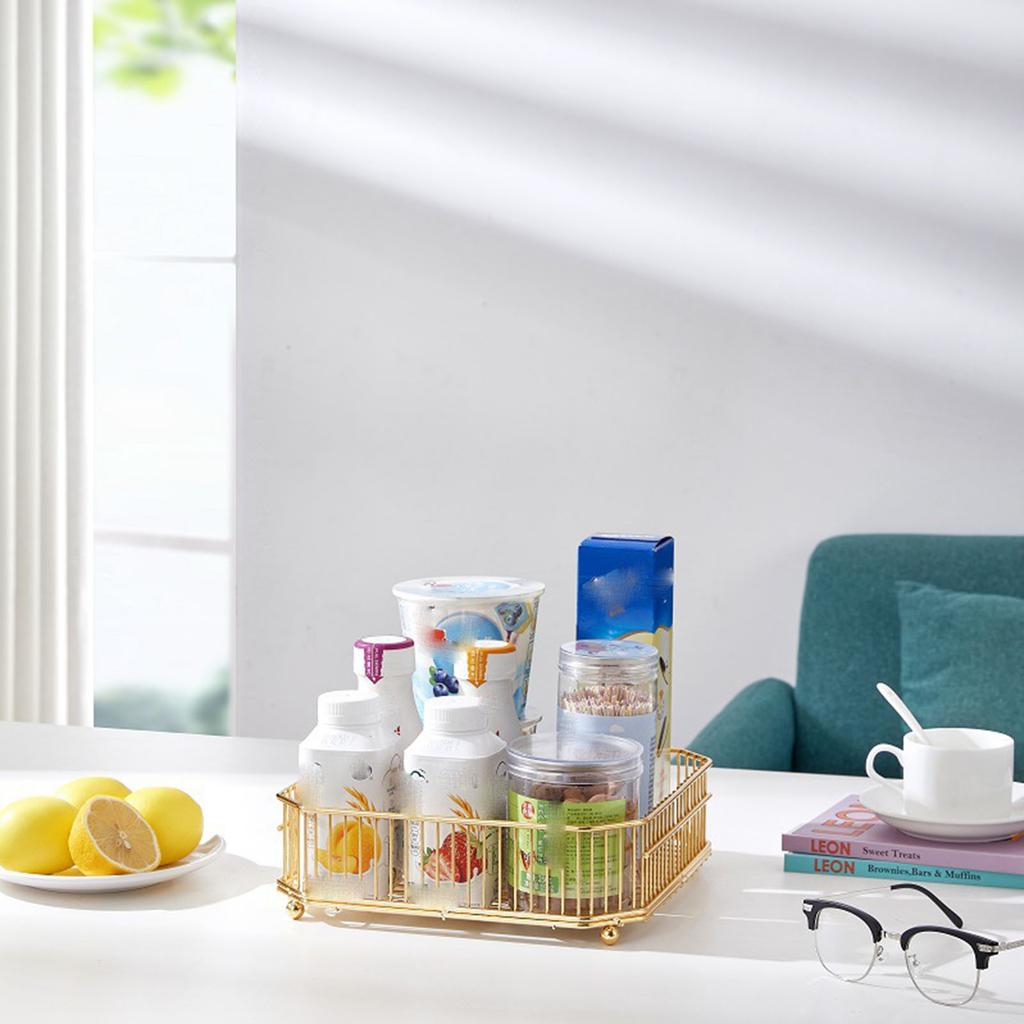 Double Layer Fruit Basket Storage Rack Organizer Heavy Duty Iron Material for Kitchen Bathroom Home Use