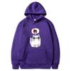 Autumn Winter Solid Color Anime Cat Classic Hoodie Men's Daily Casual Harajuku Hoodie Street Wear Warm Hoodie