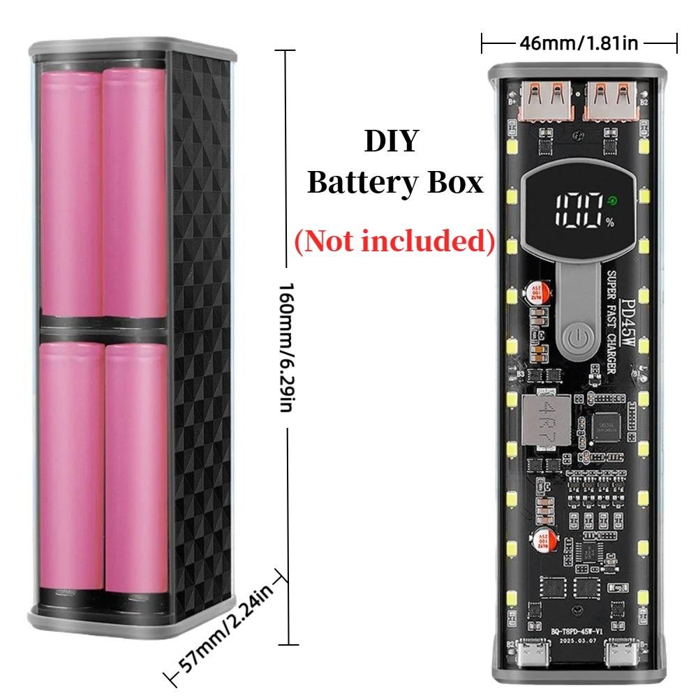Корпус Power Bank 22.5W 45W 8x18650 с LED-экраном, DIY-бокс для аккумуляторов, для смартфона