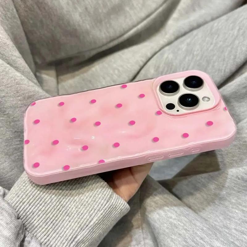 Простой чехол для телефона в однотонный горошек для iPhone 17 Air 16 15 14 13 12 11 Pro Max Plus Защитный от падения чехол