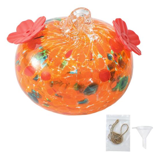 Кормушка для колибри из витражного стекла, каплевидная подвесная кормушка для птиц, кормушка для колибри с 2 цветочными отверстиями для кормления, для сада, двора