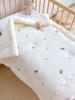 Pure Cotton Blanket Muslin Baby Bedding Bear Embroidery Newborn Boy Girl Swaddle Blankets Kids's Quilt on Bed Stroller Cover