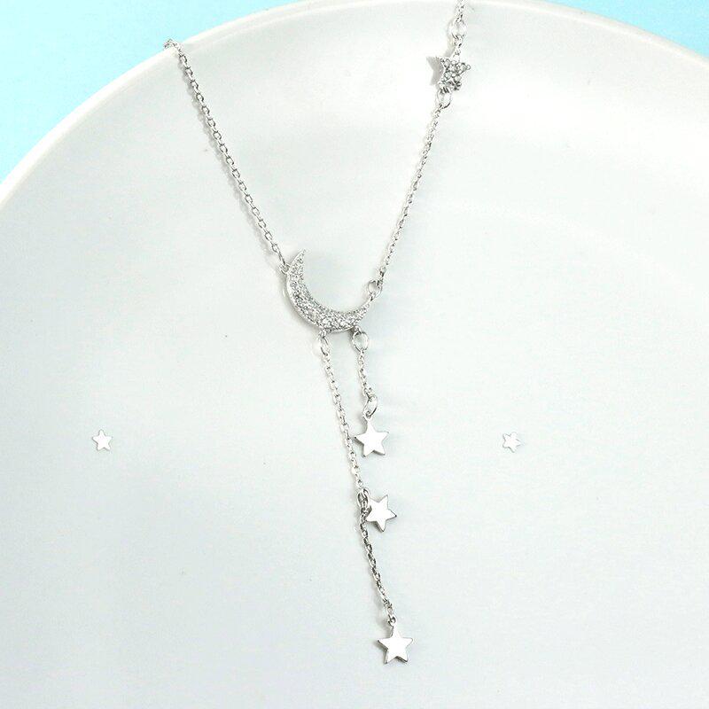 Корейский стиль Звезда и Луна с кисточками - Женское простое подвесное украшение на ключицу
