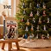 Christmas Ornament Set 24 Day Dog Advent Calendar, Cute 2D Flat Chihuahua Hanging Ornaments, Holiday Countdown Gift for Lovers Different Acrylic