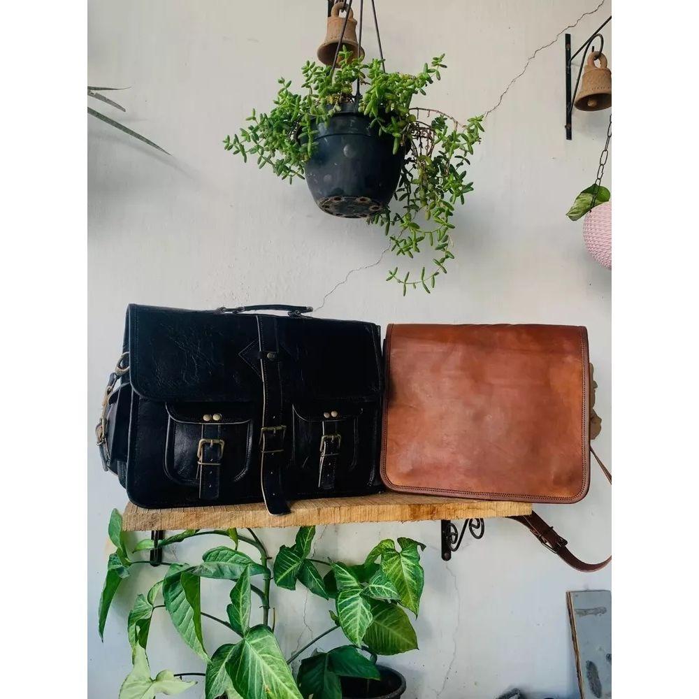 Черная кожаная сумка мужская винтажная сумка-мессенджер для ноутбука на плечо ручная работа черная сумка ( Бесплатная подарочная сумка-слинг коричневого цвета размером 11 x 9 x 3 дюйма )