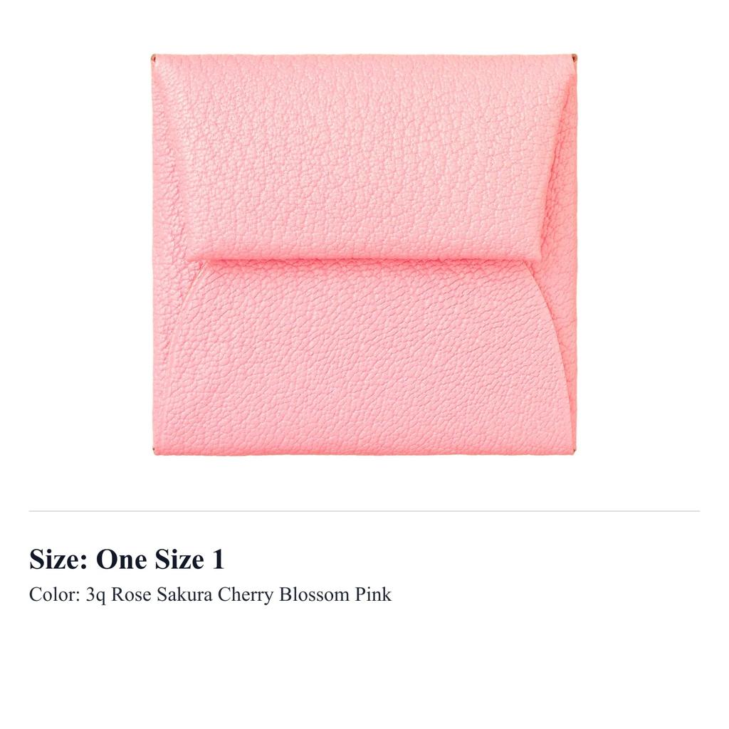 HERMES Bastia Goatskin Wallet Women's 3Q Rose Sakura Cherry Blossom Pink H039759CK3Q