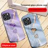 Янтарный Двойная Любовь Для iPhone 16 Pro Max 15 Pro 14 13 12 Mini 11 XS Max XR 7 8 Plu SE 2022 Эллиптический Стеклянный Чехол для Телефона