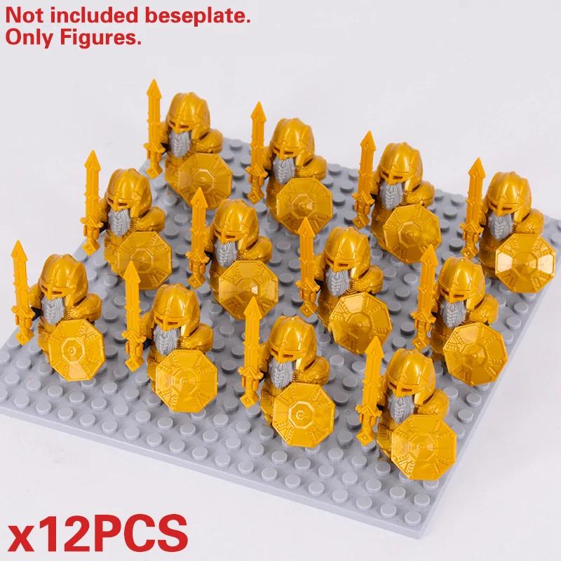 MOC средневековый карлик-воин, эльфы, рыцари, фигурки лотора, строительные блоки, аксессуары, доспехи, щит, оружие, игрушки «сделай сам» для детей, подарок