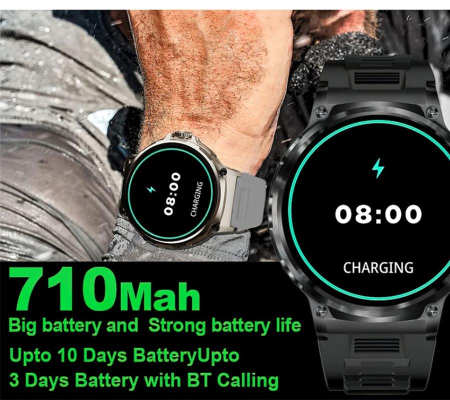 2025 Новые 1,85-дюймовые смарт-часы Ultra HD AMOLED для мужчин, GPS, Bluetooth-звонок, батарея 710 мАч, 400+ циферблатов, фитнес, спорт, фитнес-смарт-часы