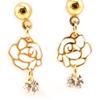 [L5244] — Дизайнерские серьги золотисто-белого цвета «Rosa Romantica».
