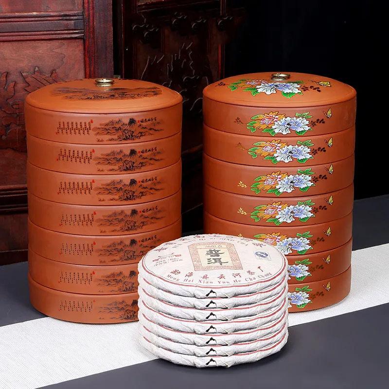 Коробка для хранения чайных лепешек, многослойная керамика, герметичный контейнер для хранения закусок, элегантный принт, органайзер для кофейных зерен в форме ореха