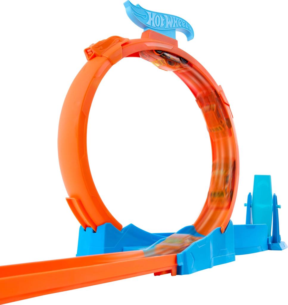 Игровой набор Hot Wheels Triple Loop с 1 мини-машинкой, игрушка для детей от 4 лет и JDW39 Машина, Игровой набор, Вверх, Оранжевый,