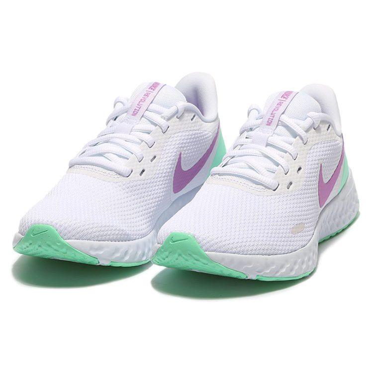 Nike Revolution 5 'White Green Glow Violet' Женские BQ3207-111