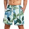 Men's Fashion Hawaiian Print Elastic-Waisted Casual Yoga Pants Beach Shorts