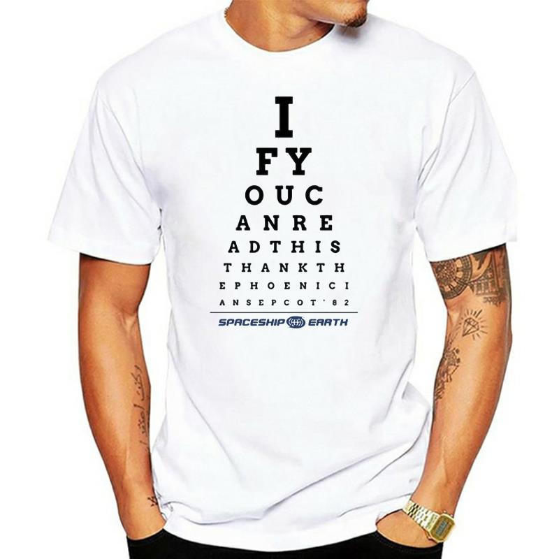 mens t-shirt Epcot Eye Chart Mens T-shirt Tops Tees Fitness Hip Hop Men Tshirts Clothing Super