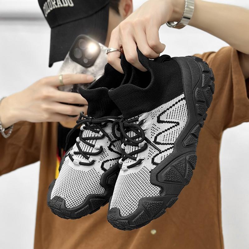 Модные высокие носки, походные ботинки, дышащая сетка, мужские кроссовки, удобная толстая подошва, спортивная обувь для бега, модные кроссовки для ходьбы