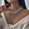 Multi Layered Elegant Imitation Pearl Beaded Necklace Fashion Tassel Chain Heart Pendant Clavicle Necklaces Jewelry Collar Girls Party