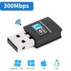 300Mbps USB WiFi Adapter Wi-Fi Wireless Adapter USB Ethernet WiFi 5 Dongle 2.4G Network Card Antena Wi Fi Receiver For PC Laptop