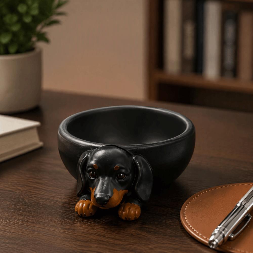 3D Printed Dachshund Storage Tray Solid Color Sausage Dog Planter Cute Tabletop Organizer Bedroom