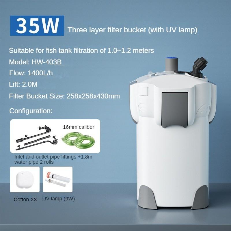 Бесшумное ведро-фильтр для аквариума, внешний фильтр-бочка низкого уровня воды, оборудование для очистки и фильтрации воды для аквариума