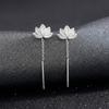 Trendy Style Charm Metal Earrings Elegant Flower Drooping Earring  Special Events
