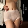 Plus Size Women's Lace High Waist Antibacterial Mulberry Silk Panties with Extended Crotch