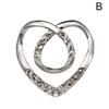 Women Metal Rhinestone Scarf Heart Scarf Brooch Clip T-shirt E7U0