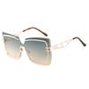 JYL Square Big Frame Sunglasses Women Gold Temple Light Luxury Vintage / M5249