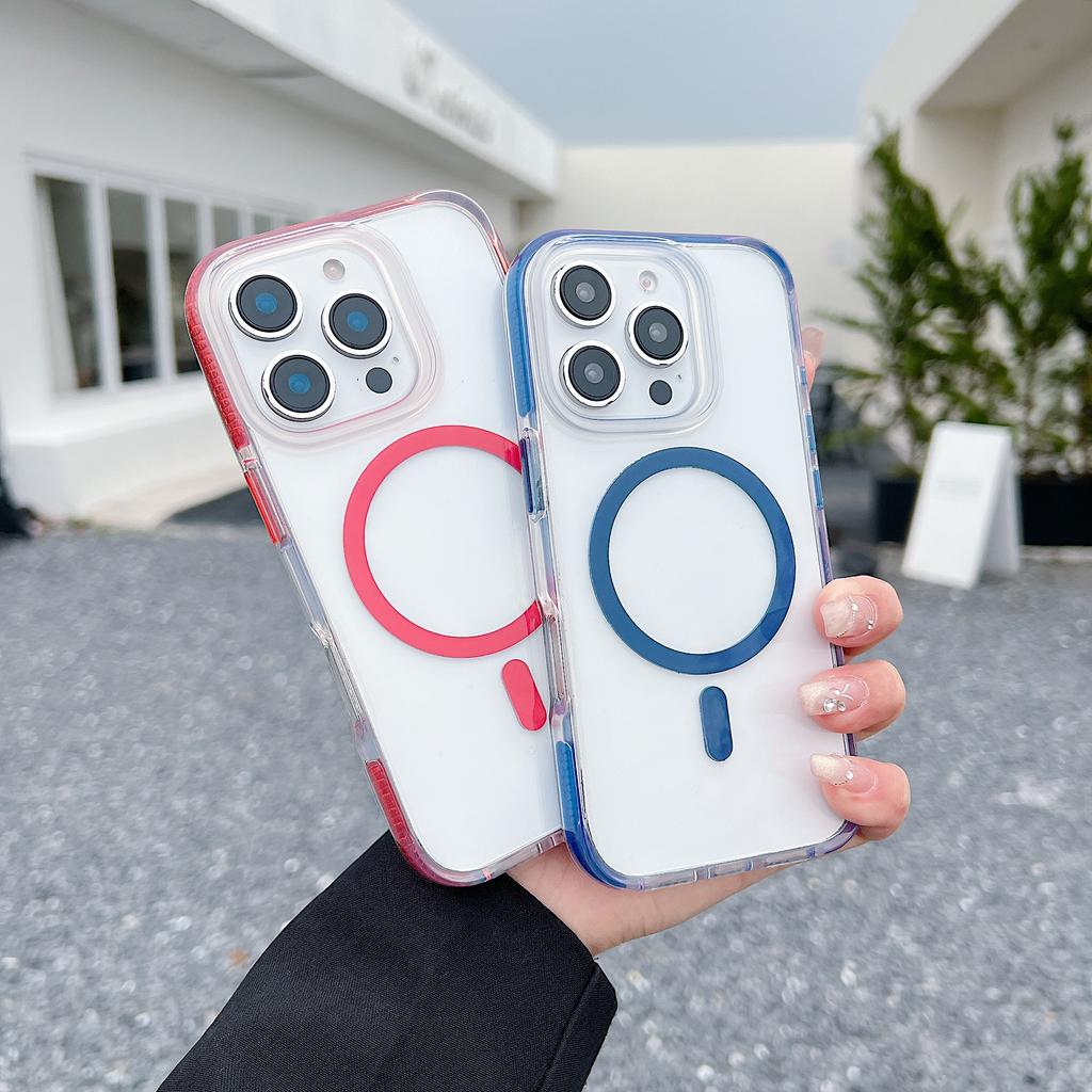 For iPhone 16 Pro Max Case Compatible with MagSafe Clear TPU Acrylic Phone Back Cover