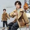 Boys' Casual Fleece Jacket, Fashionable Thickened Coat for Children Autumn and Winter