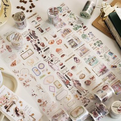 200 см/рулон матовая лента PET с белыми чернилами серия Coffee Shop литературный стиль Ins руководство DIY декоративные наклейки