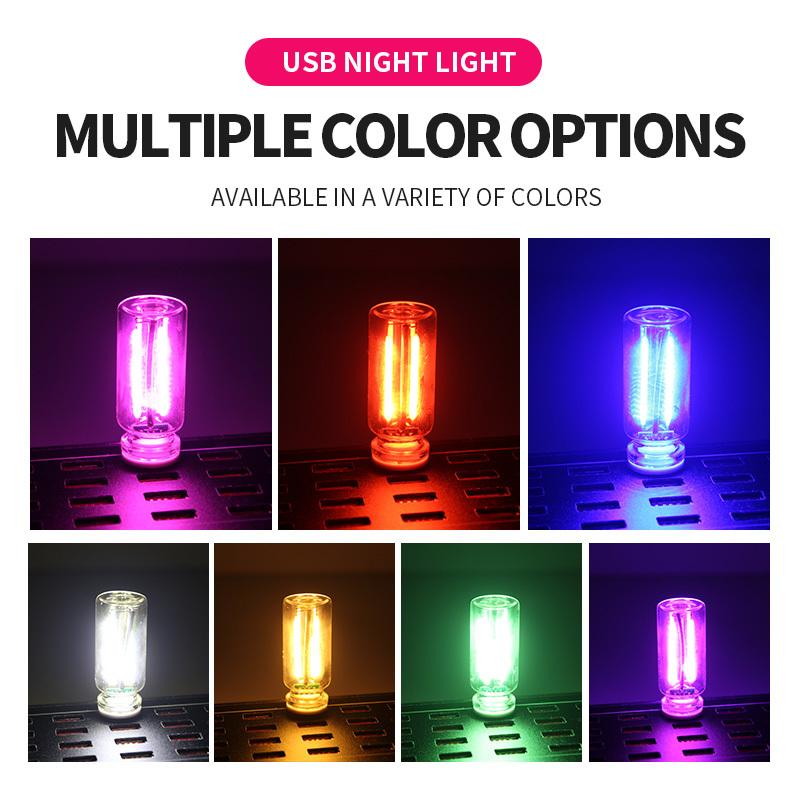 Автомобильный атмосферный свет USB ночник сенсорное диммирование светодиодная лампа накаливания нить лампочка аварийное освещение подключи и работай окружающий свет