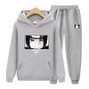 Men's Sets Anime Print Sweatshirt Sport Suit Tracksuit 2 Pieces Set Sweatshirt+Pants Suit Hooded Jacket Coat