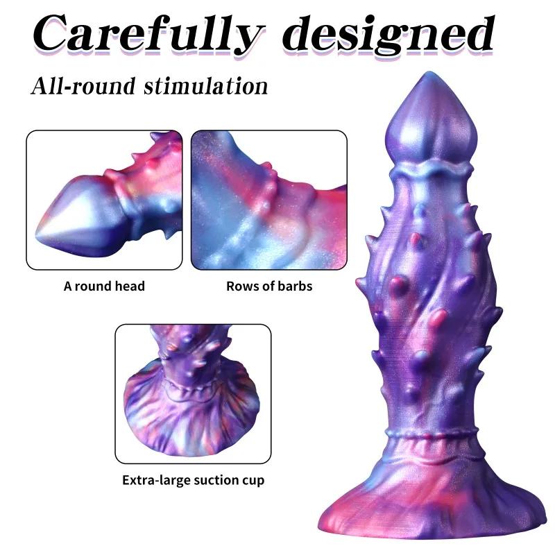 Шипастый анальный дилдо   Анальная пробка Секс-игрушки 18+ Огромная анальная пробка Анальная пробка Монстр-дилдо Стимулятор точки G Массажер простаты Поддельный дилдо