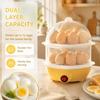 Plastic Electric Egg Steamer Double Layer Egg Boiler Appliance Breakfast Machine  Breakfast Making