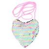Kids Girls Heart Shaped Messenger Bag Shiny Fish Scale Styling Bag