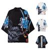 Men's Ink Painting Style Print Quick Dry Kimono Cardigan With Seven Part Sleeves