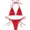 Sexy 13 Colors Halter Satin Brazilian Bikini Women Swimwear Female Swimsuit Two-pieces Bikini Set Bather Bathing Suit Swim