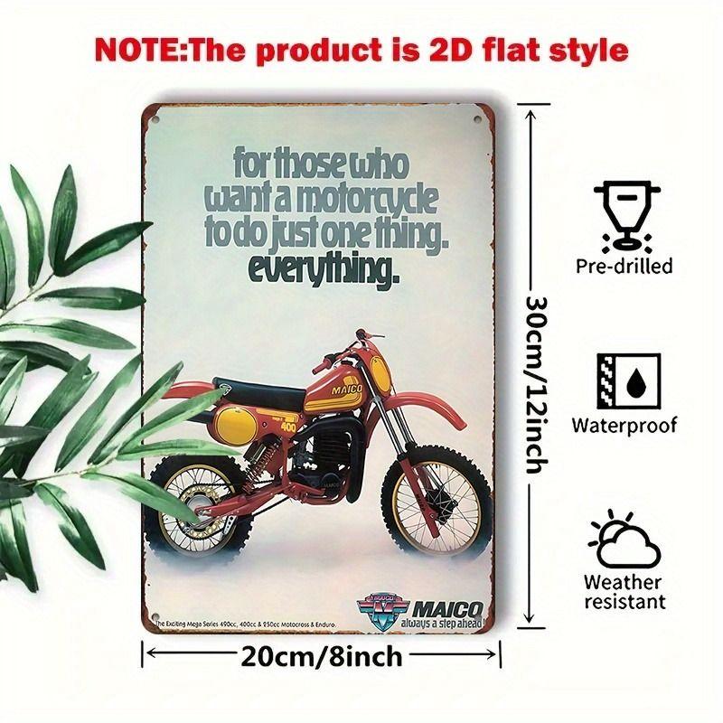 Vintage Tin Sign Retro Motorcycle Garage Wall Decor Bar Man Cave Artwork