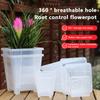 1Pc Square Mouth Meshpot Flower Pot Root Control Transparent Flower Pot For Phalaenopsis Orchid Planting With Stomata Pot
