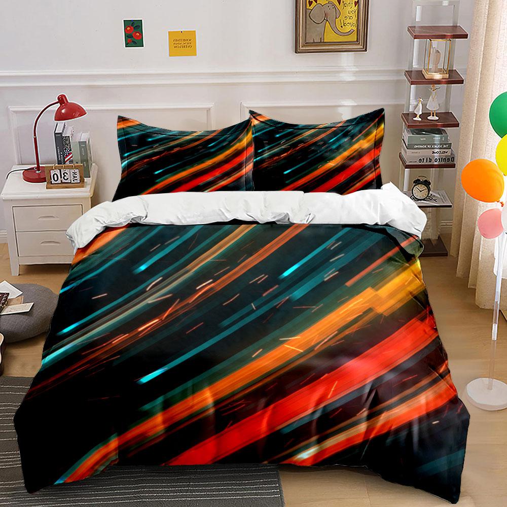 Modern Abstract Art Decor Set Bedding Set with 1 Duvet Cover 2 Pillowcases Single Double King Queen, Gift