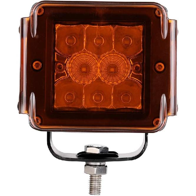 2PCS Pod Light Covers Amber 3 Inch LED Light Bar Cover Amber LED Pods 3X3 Square Work Lights Cube Covers Ditch Pods PC Lens Cover